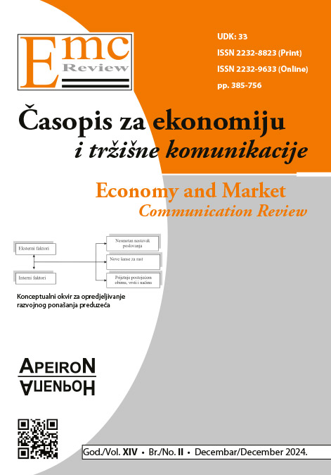 					View Vol. 28 No. 2 (2024): EMC Review - ECONOMY AND MARKET COMMUNICATION REVIEW
				