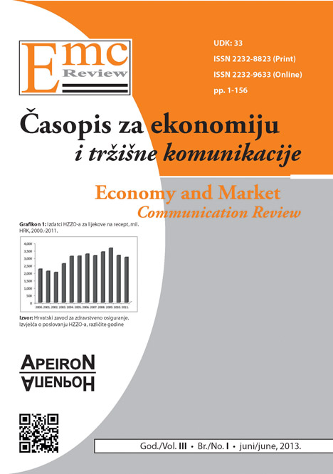 					View Vol. 5 No. 1 (2013): EMC Review - ECONOMY AND MARKET COMMUNICATION REVIEW
				