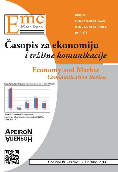 					View Vol. 7 No. 1 (2014): EMC Review - ECONOMY AND MARKET COMMUNICATION REVIEW
				