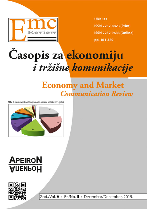 					View Vol. 10 No. 2 (2015): EMC Review - ECONOMY AND MARKET COMMUNICATION REVIEW
				