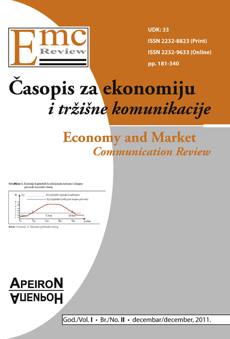 					View Vol. 2 No. 2 (2011): EMC Review - ECONOMY AND MARKET COMMUNICATION REVIEW
				