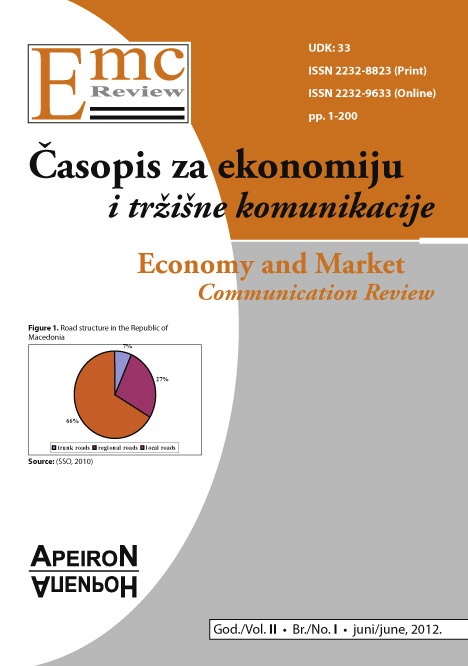 					View Vol. 3 No. 1 (2012): EMC Review - ECONOMY AND MARKET COMMUNICATION REVIEW
				