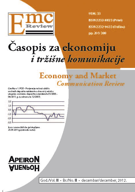 					View Vol. 4 No. 2 (2012): EMC Review - ECONOMY AND MARKET COMMUNICATION REVIEW
				