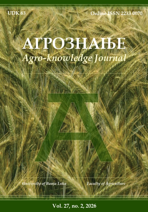 					View Vol. 27 No. 2 (2026): Агрознање/Agroknowledge journal
				