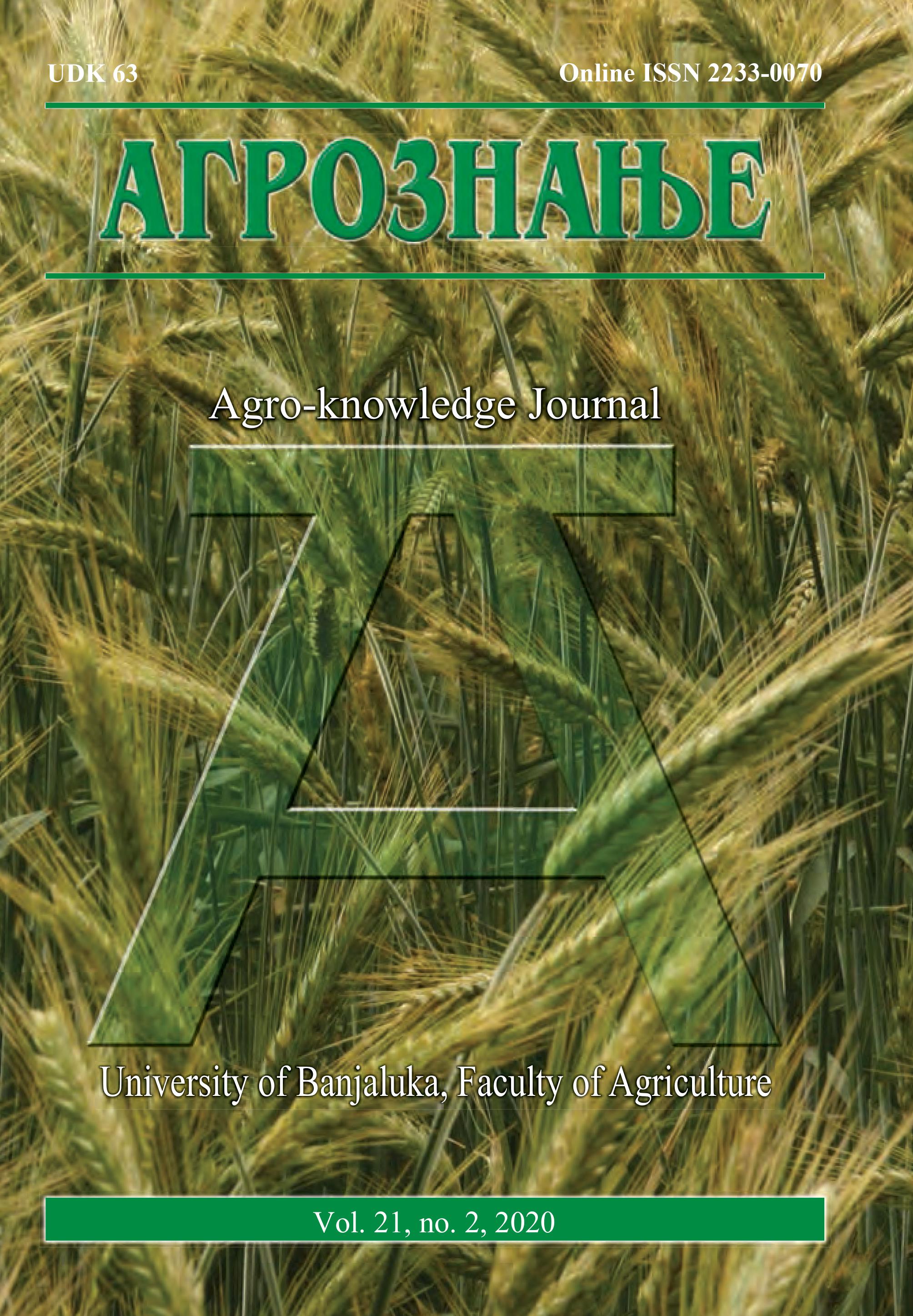 					View Vol. 21 No. 2 (2020): Агрознање / Agro-knowledge Journal
				