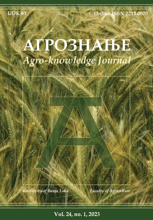 					View Vol. 24 No. 1 (2023): Агрознање/Agroknowledge journal
				