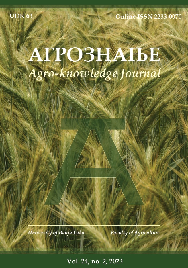 					View Vol. 24 No. 2 (2023): Агрознање/Agroknowledge journal
				