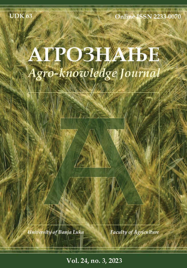 					View Vol. 24 No. 3 (2023): Агрознање/Agroknowledge journal
				