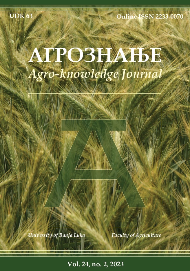 					View Vol. 24 No. 4 (2023): Агрознање/Agroknowledge journal
				