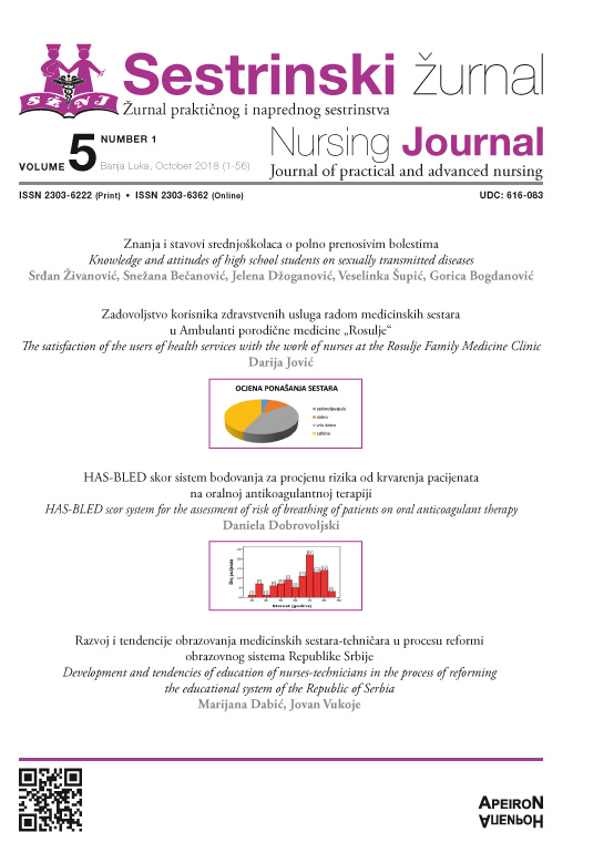 					View Vol. 5 No. 1 (2018): Sestrinski žurnal / Nursing Journal
				