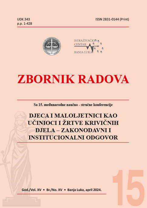 					View Vol. 15 No. 15 (2024): ZBORNIK RADOVA CENTRA ZA EDUKACIJU SUDIJA I TUŽILACA REPUBLIKE SRPSKE
				