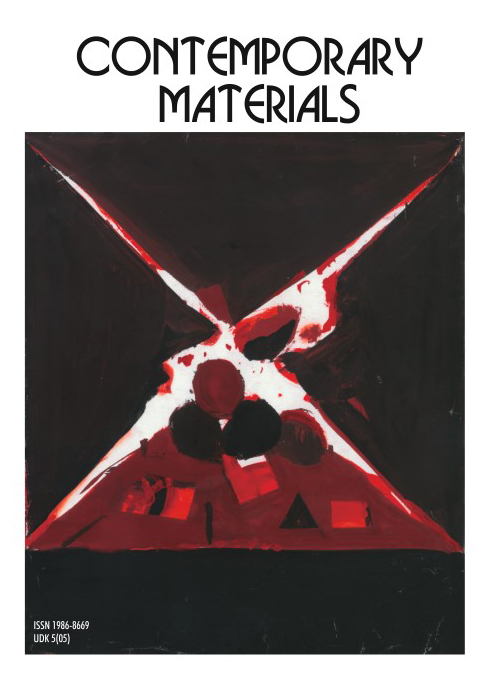 					View Vol. 15 No. 1 (2024): Contemporary Materials XV‒1
				